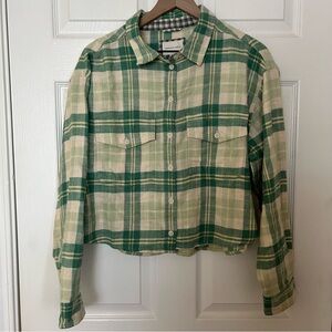 American Eagle Outfitters Green Plaid Flannel Shirt Size Large